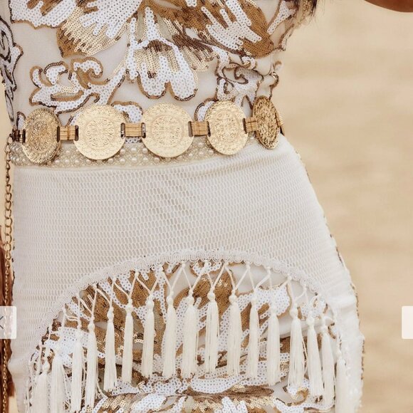 12th Tribe Gold Metal Statment Belt - Picture 2 of 4